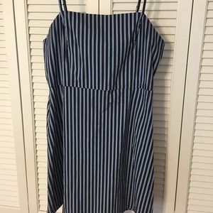 Urban outfitters navy pinstripe dress